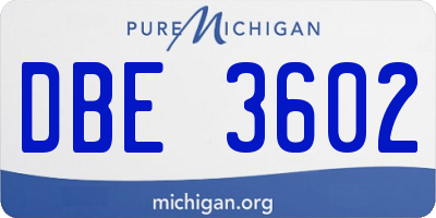 MI license plate DBE3602