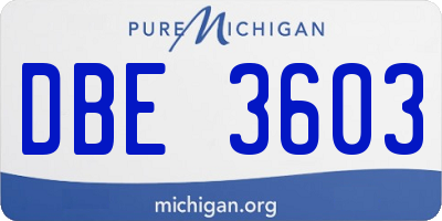 MI license plate DBE3603