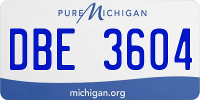 MI license plate DBE3604