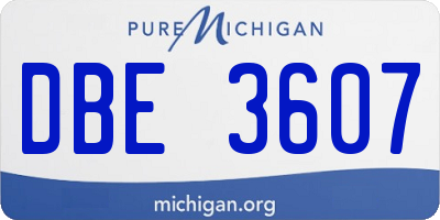 MI license plate DBE3607