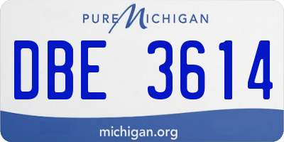 MI license plate DBE3614