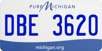 MI license plate DBE3620