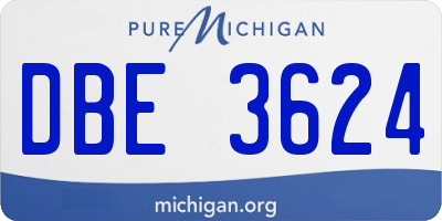 MI license plate DBE3624