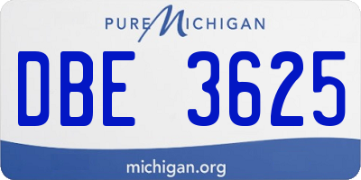 MI license plate DBE3625
