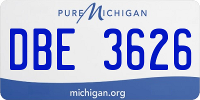 MI license plate DBE3626