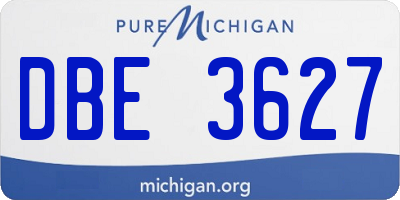 MI license plate DBE3627