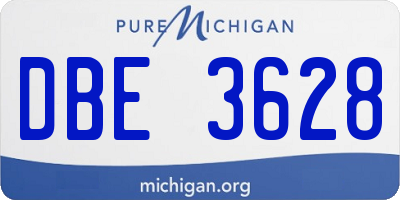 MI license plate DBE3628