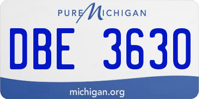 MI license plate DBE3630