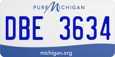 MI license plate DBE3634