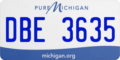 MI license plate DBE3635