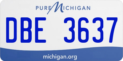MI license plate DBE3637