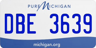 MI license plate DBE3639