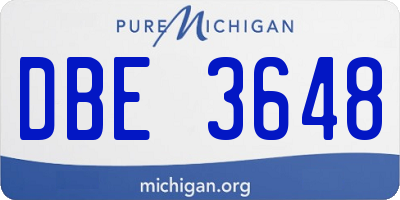 MI license plate DBE3648