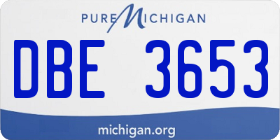 MI license plate DBE3653