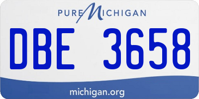 MI license plate DBE3658