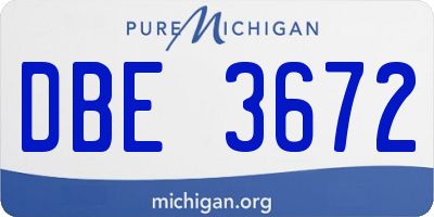 MI license plate DBE3672