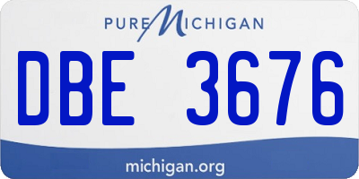MI license plate DBE3676