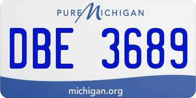 MI license plate DBE3689