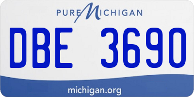 MI license plate DBE3690