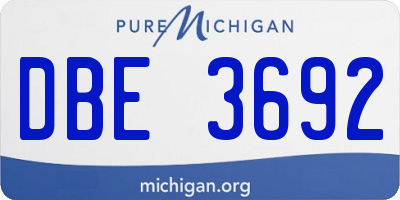 MI license plate DBE3692