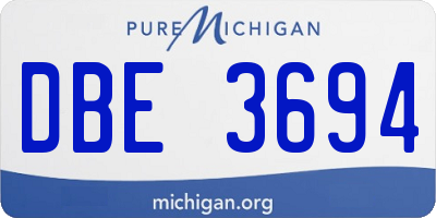 MI license plate DBE3694