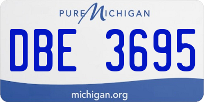 MI license plate DBE3695