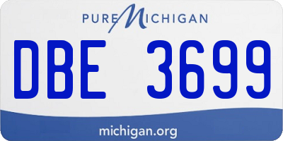 MI license plate DBE3699