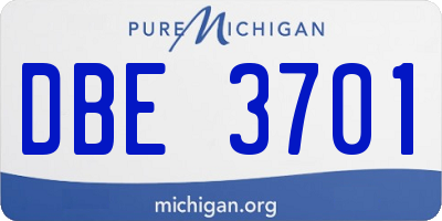 MI license plate DBE3701