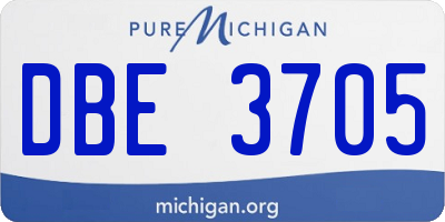 MI license plate DBE3705