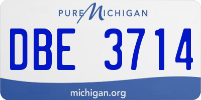 MI license plate DBE3714