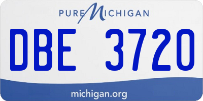MI license plate DBE3720