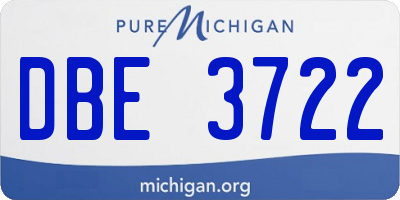 MI license plate DBE3722
