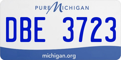 MI license plate DBE3723