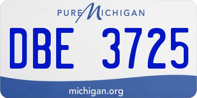 MI license plate DBE3725