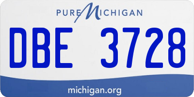 MI license plate DBE3728