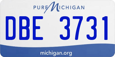 MI license plate DBE3731