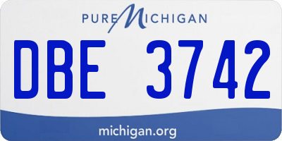 MI license plate DBE3742