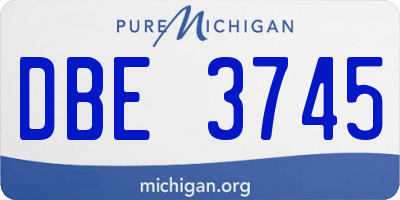 MI license plate DBE3745