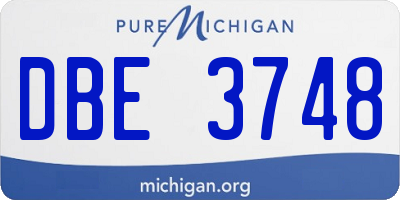 MI license plate DBE3748