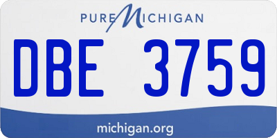 MI license plate DBE3759