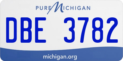 MI license plate DBE3782