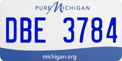 MI license plate DBE3784
