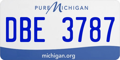 MI license plate DBE3787