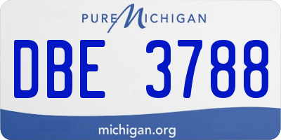 MI license plate DBE3788