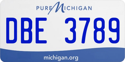 MI license plate DBE3789
