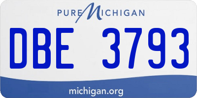 MI license plate DBE3793