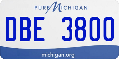 MI license plate DBE3800