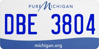 MI license plate DBE3804