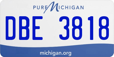 MI license plate DBE3818
