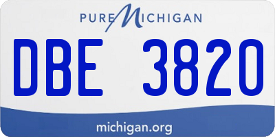 MI license plate DBE3820